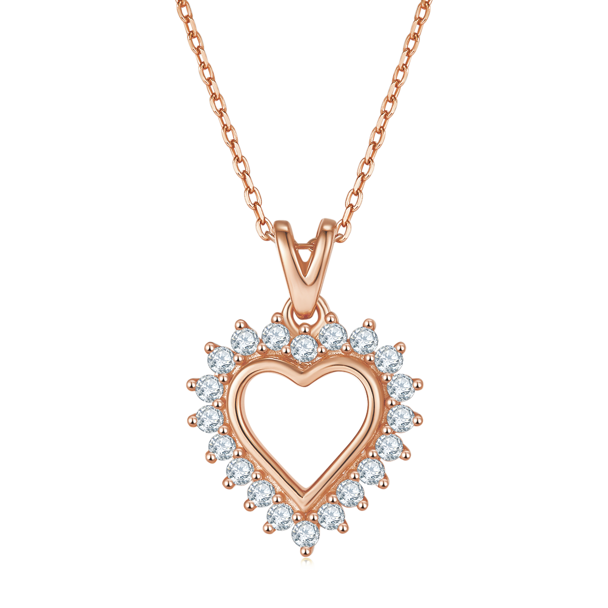 Hollow Core Love Pendant S925 Silver Moissanite Grade D 0.54CT